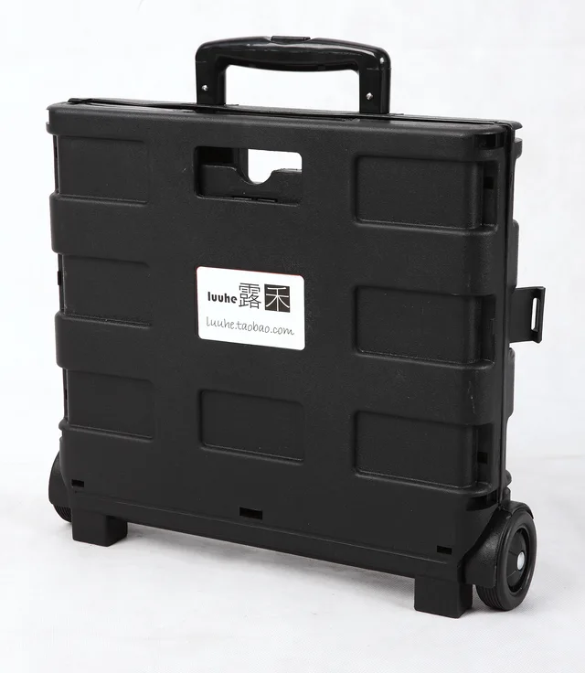 Plastic folding shopping cart