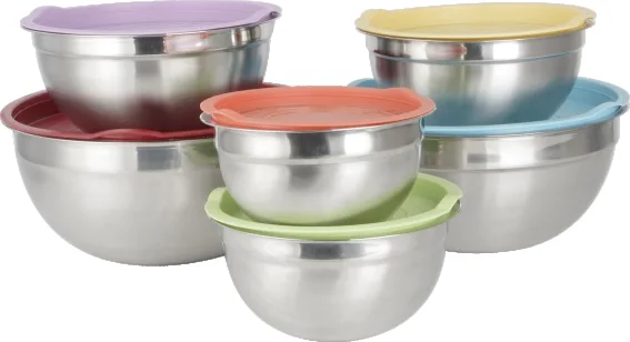 RGS-WS0115 Stainless steel American stye salad basin with cover SS201