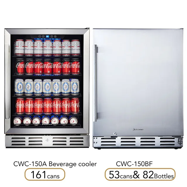 Wine cooler 24“built-in beverage refrige built under or free standing