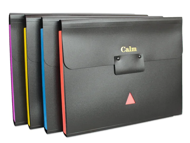 A4 Tri-fold 3-side Expanding File 13 Pockets Metal Snap Closure Passed European Reech and US California 65 composition