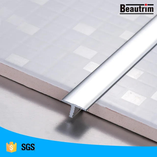 Aluminum T shape transition tile trim
