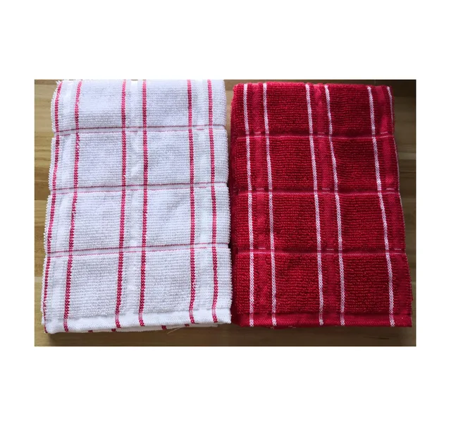 Yarn-dye checked kitchen towel