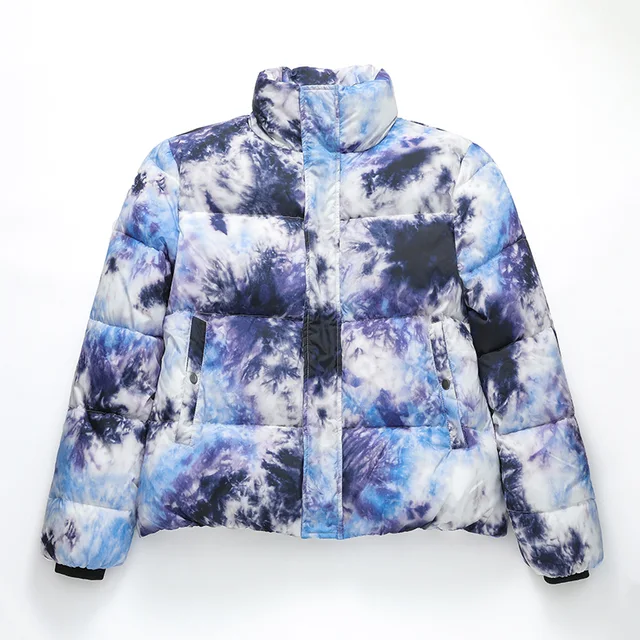 Tie Dyed Thick Warm Casual Winter Men's Puffer Jacket