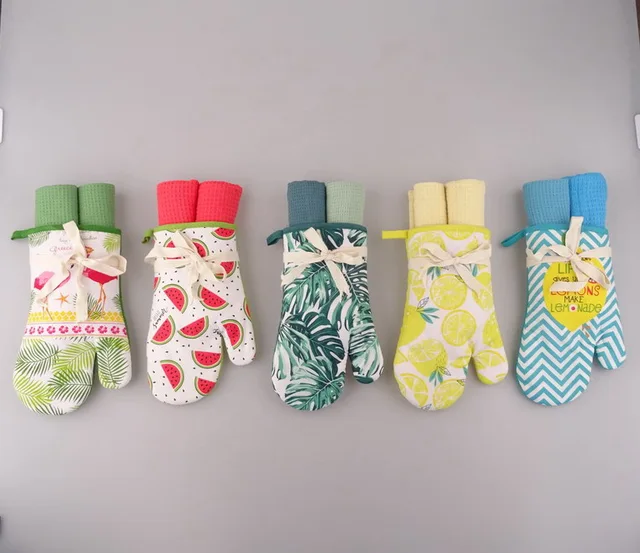 Summer print kitchen mitten
