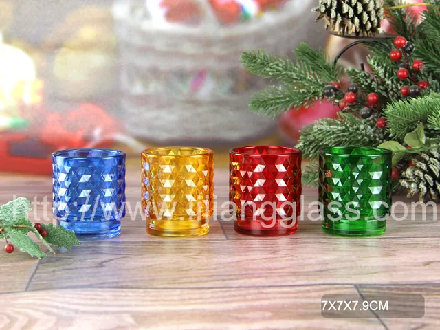 Christmas glass candle holder