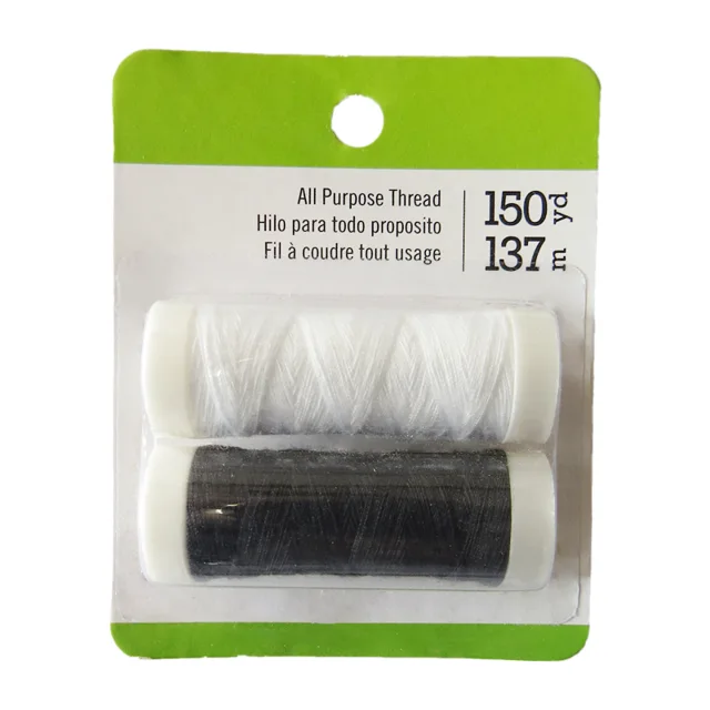 Black and white polyester thread