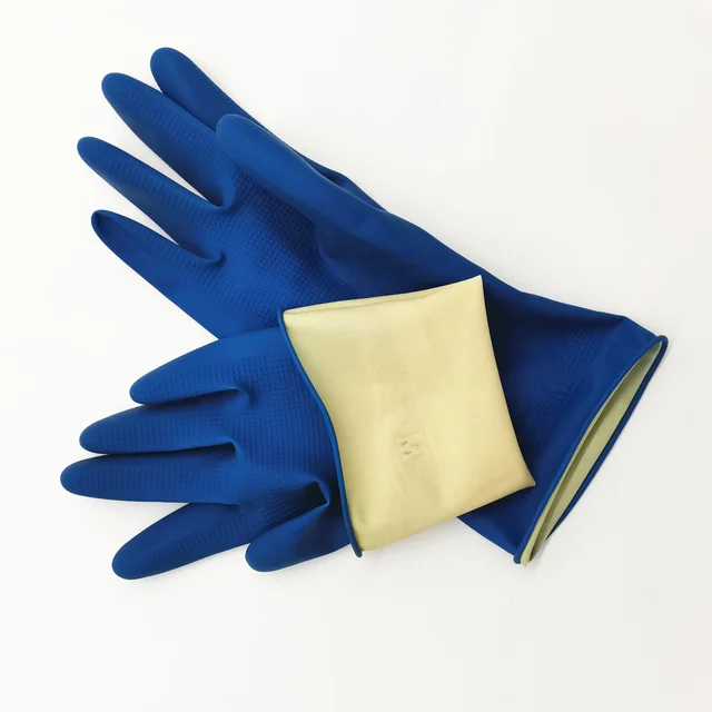 Xingli 30cm blue dish washing latex gloves