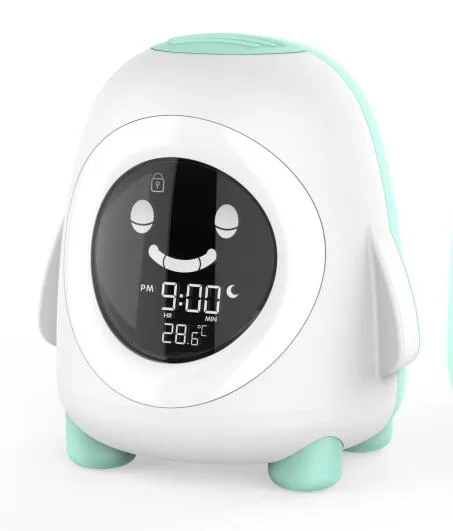 LED sleep trainer Penguin Cartoon Style Led Electronic Alarm Clock For Children bedroom night lightAN0485