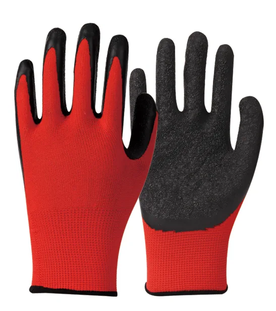 13g Polyester Crinkle Finished Latex Gloves
