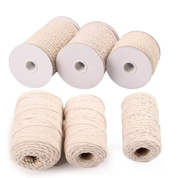 3-strand white twisted cotton rope for sale