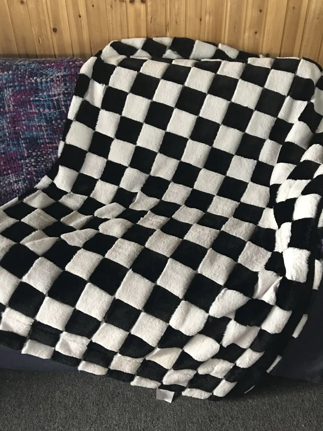 Jacquard rabbit fur blanket