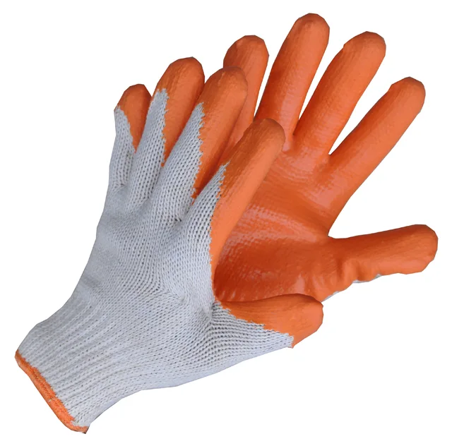 Cotton/polyester latex gloves