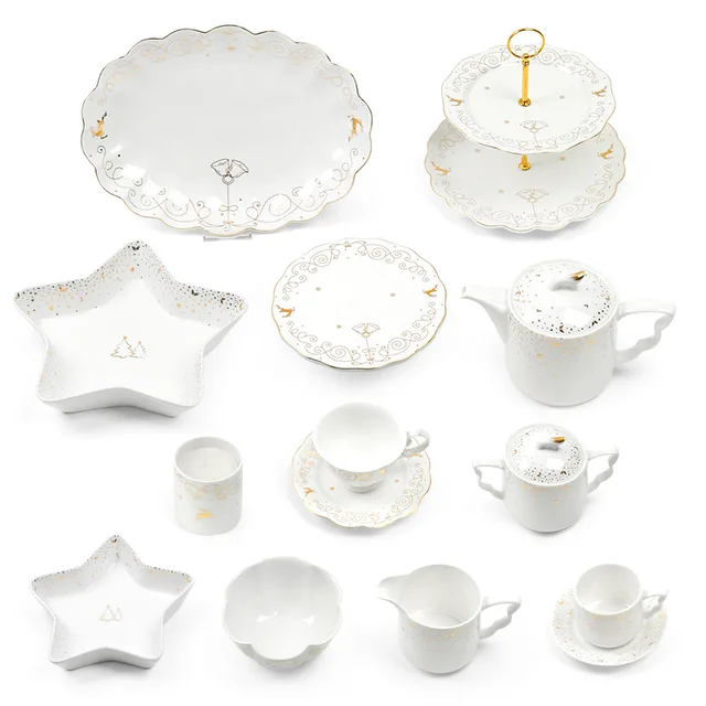 Gold Design Christmas Porcelain Ware