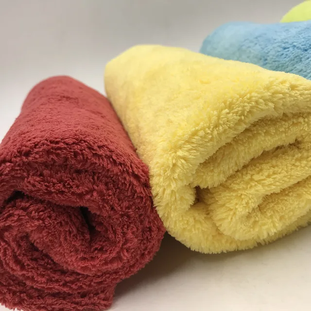 Super plush microfiber coral fleece towel 40*40cm 550gsm