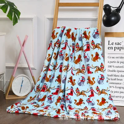 Printed coral blanket