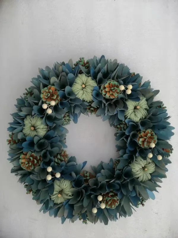 Woodchip Wreath W Pumpkin