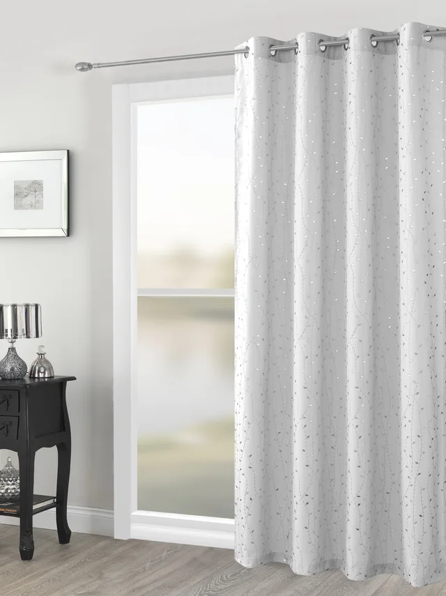 Leaf silver foil blackout curtain