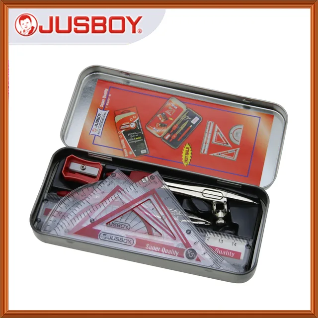 Jusboy stationery math set, top quality mathematical set ,school geometry box