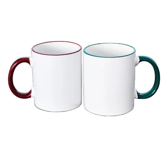 Colorful edge and handle mug travel ceramic mug coffee mugs cups