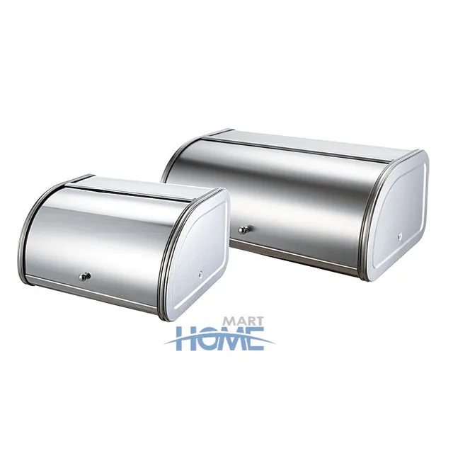 Kitchen Stainless Steel Bread Bin Box Keeper Food Storage Bin Case Home Kitchen Gifts with Roll Top Lid Food Storage Containers