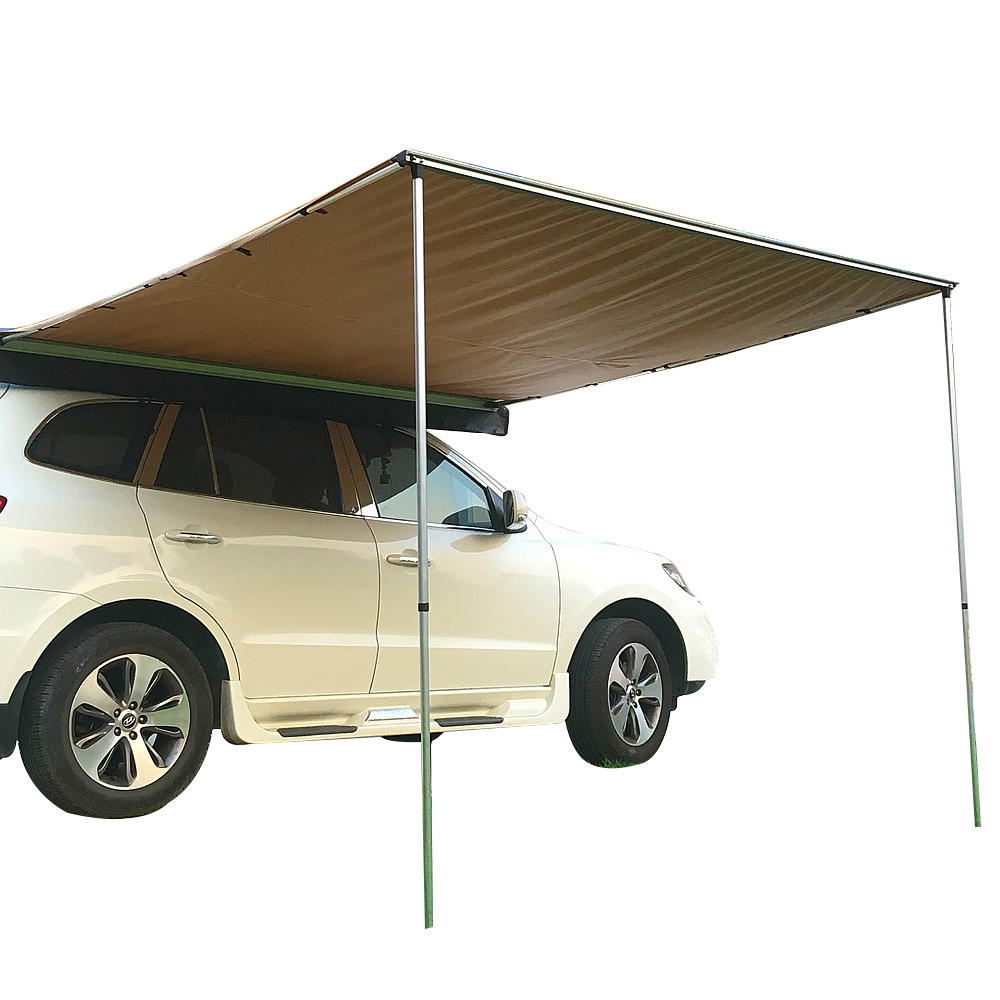 Retracted Car Rooftop Side Awning Shade