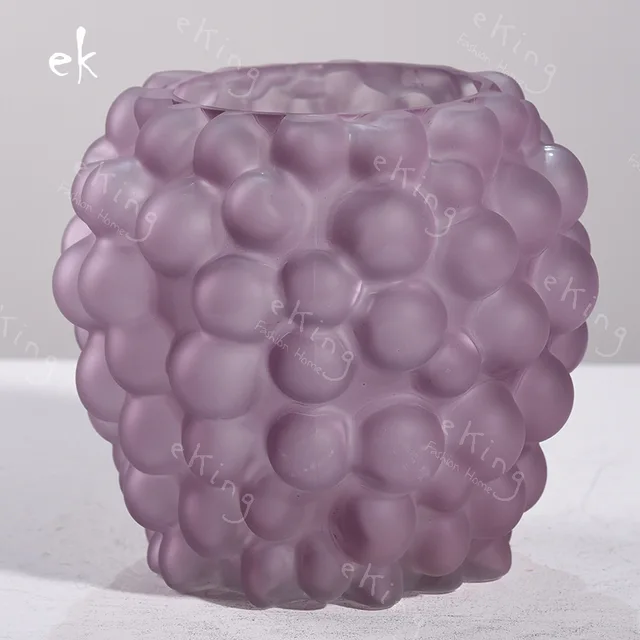 Blossom handblown glass vase bulge pattern glass decoration nordic style home accessories