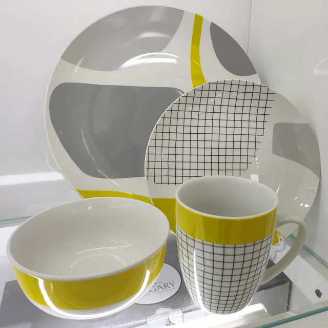 16 PCS White Porcelain Dinnerware