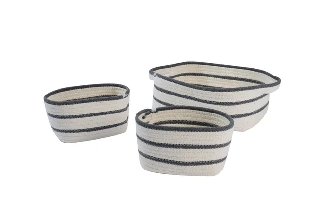 Recycled cotton rope storage baskets-GRS