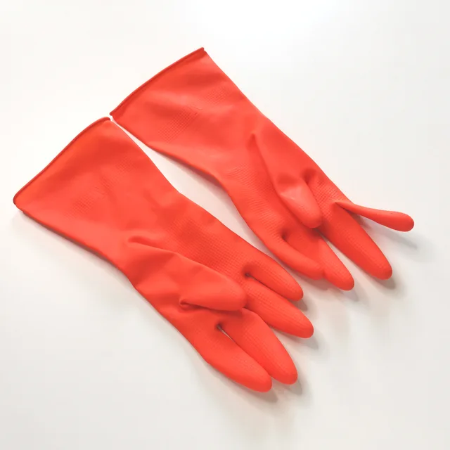Customized colors Red kitchen hotel room cleaning household latex gloves for safety work gloves