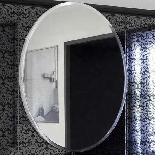 China manufacturer Large frameless beveled round wall mirrors home decor, espejos