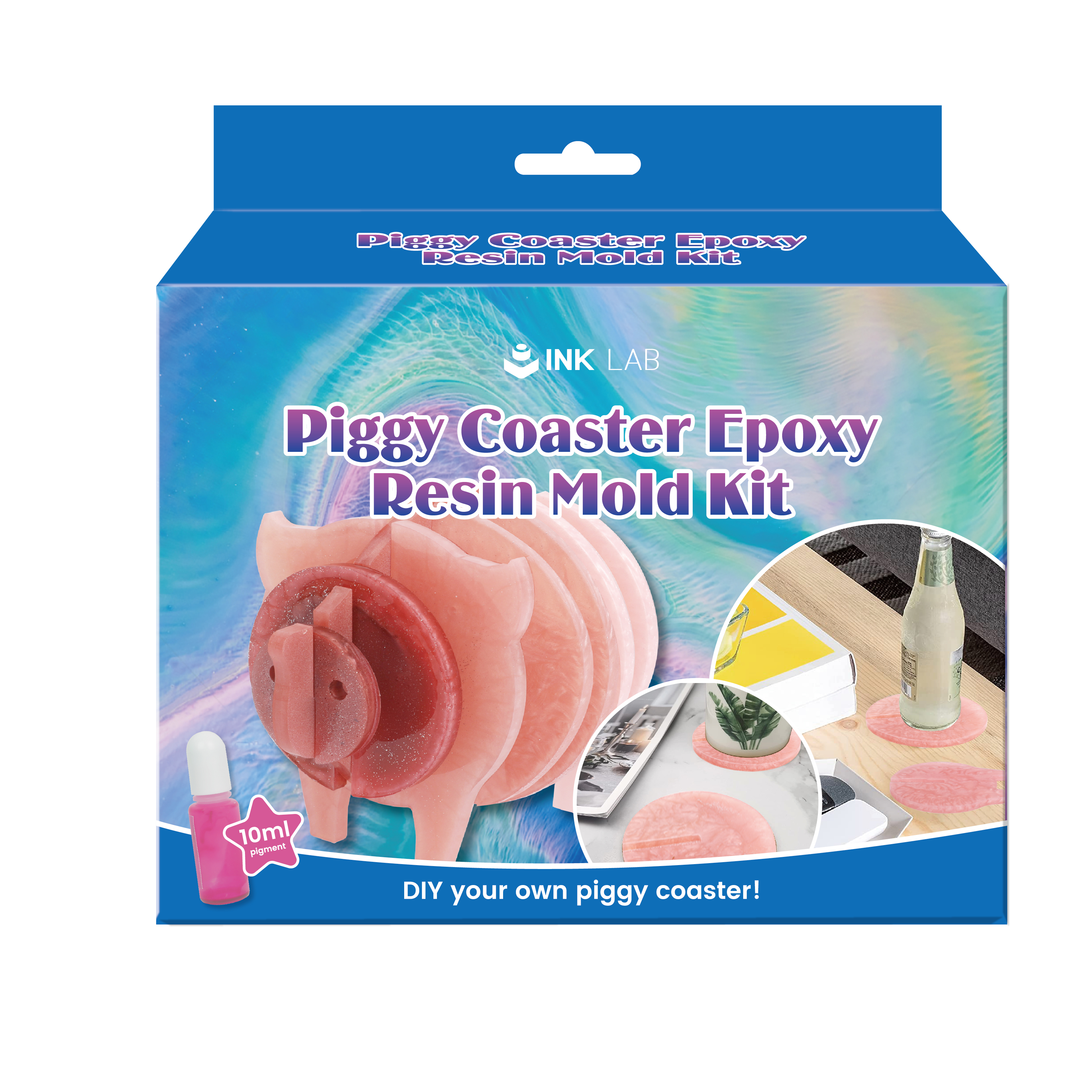 6 Pcs Piggy Coaster Epoxy Resin Mold Kit