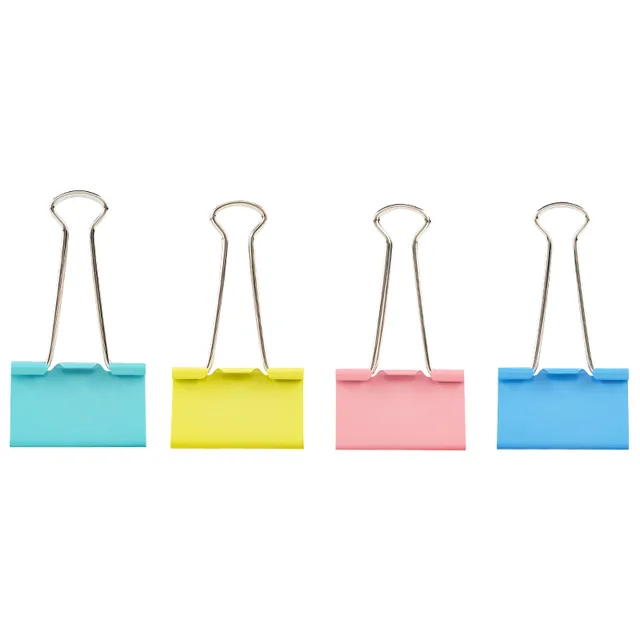 BC1361 binder clip excellent clipping force durable stainless steel material fashionable colorful binder clip four colors available 50mm