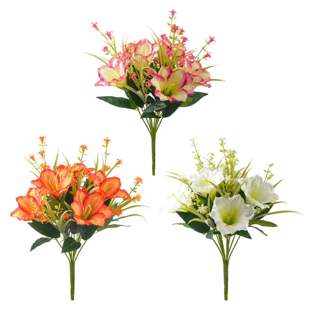 Fabric lily bush X 12 stems