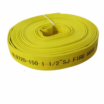Yellow single jacket fire hose