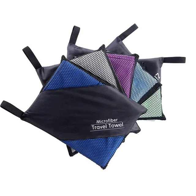 Multifunction printing Microfiber suede sport/ yoga / gym/travel /beach / bath towel with mesh bag