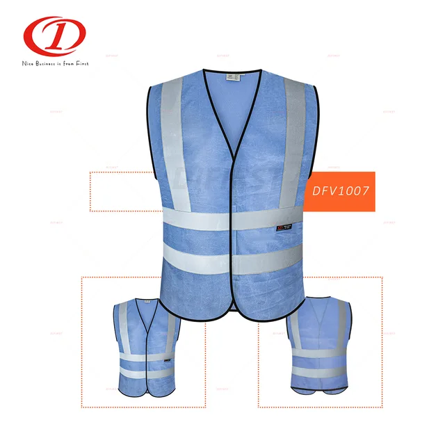 120G 100% Polyester knitting fabric safety vest with hook and loop
