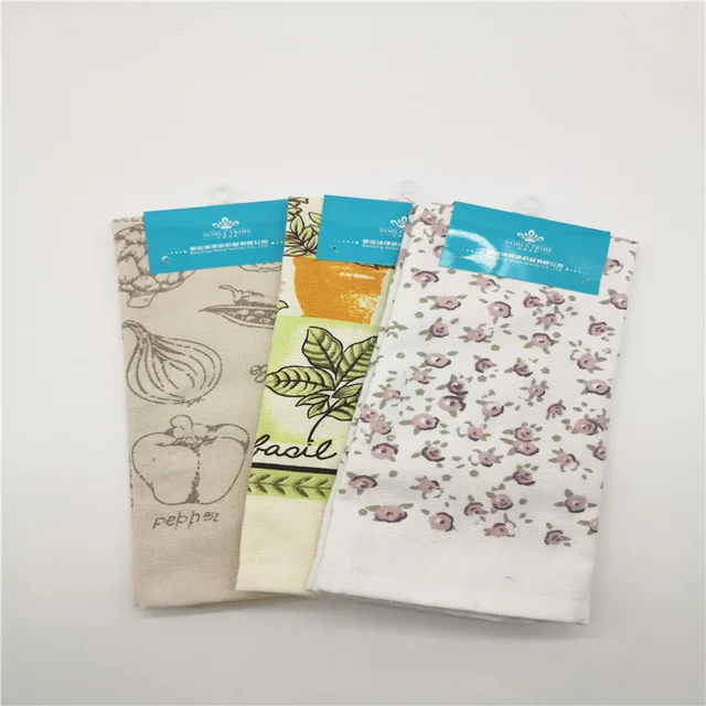 Pigment printed kitchen towel （one side terry）