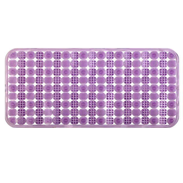 Hot-selling Stylish Foot Massage Scrubber Purple PVC Suction Cups Non-skid Bath Shower Tub Mat for Bathroom