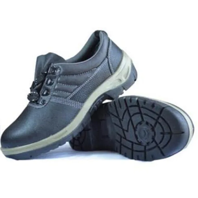 CE Industrial Safety Shoes with Cowhide Low Cut Vamp, PU Collar, Dual Density PU Sole, Steel Toe & Midsole