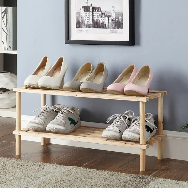Wooden shoe rack