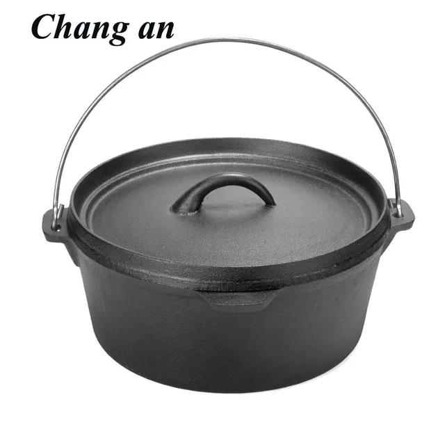 Cast iron camping pot