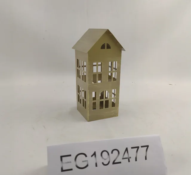 Small Hut Shape Lantern With Zinc Finish