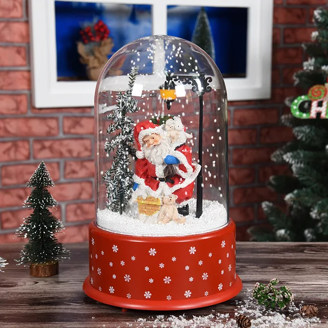 Snowing musical christmas ball with santa inside