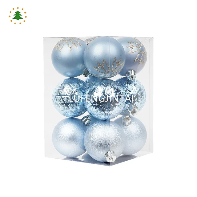 6cm light blue christmas ball