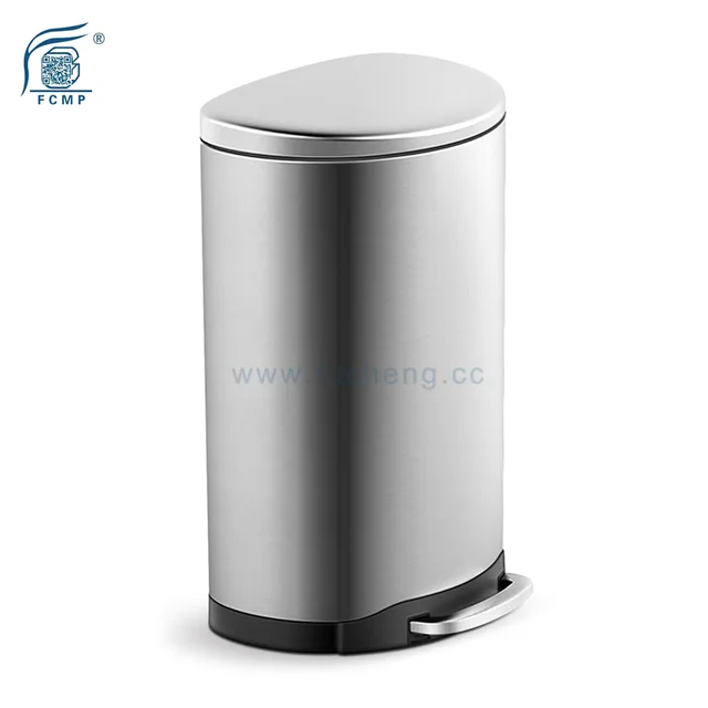 D-Shape Stainless Steel Kitchen Pedal Trash Bin