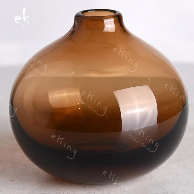 ` Nordic glass bottle vase Autumn glass vase EKING glass flower vase handblown solid glass decoration living decoration