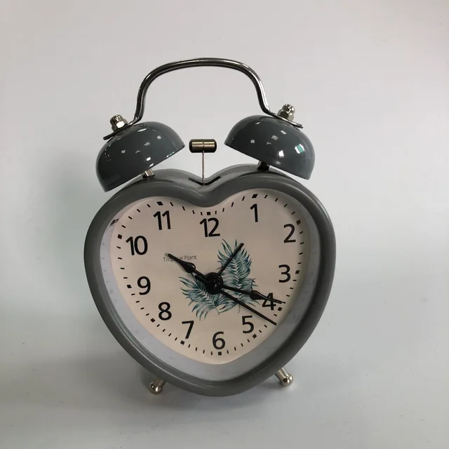 Heart shaped twin bell alarm clock