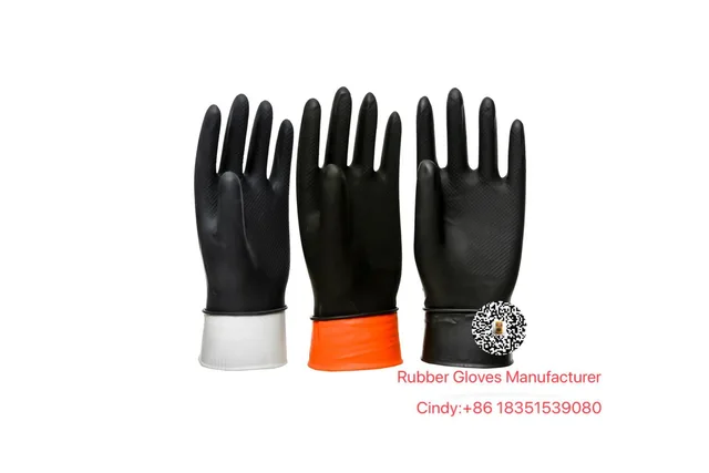 Black industrial latex gloves ,Sun gloves
