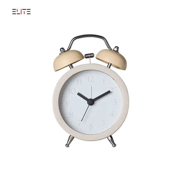 3.5” metal twin-bell alarm clock with case made of eco-friendly plastic