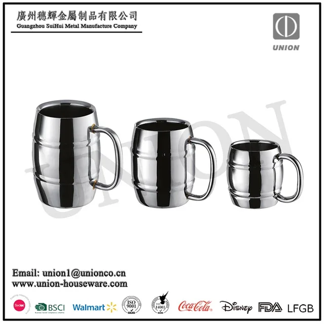 Stainless steel double wall beer mug Barrel Mug Milk Tea Mug